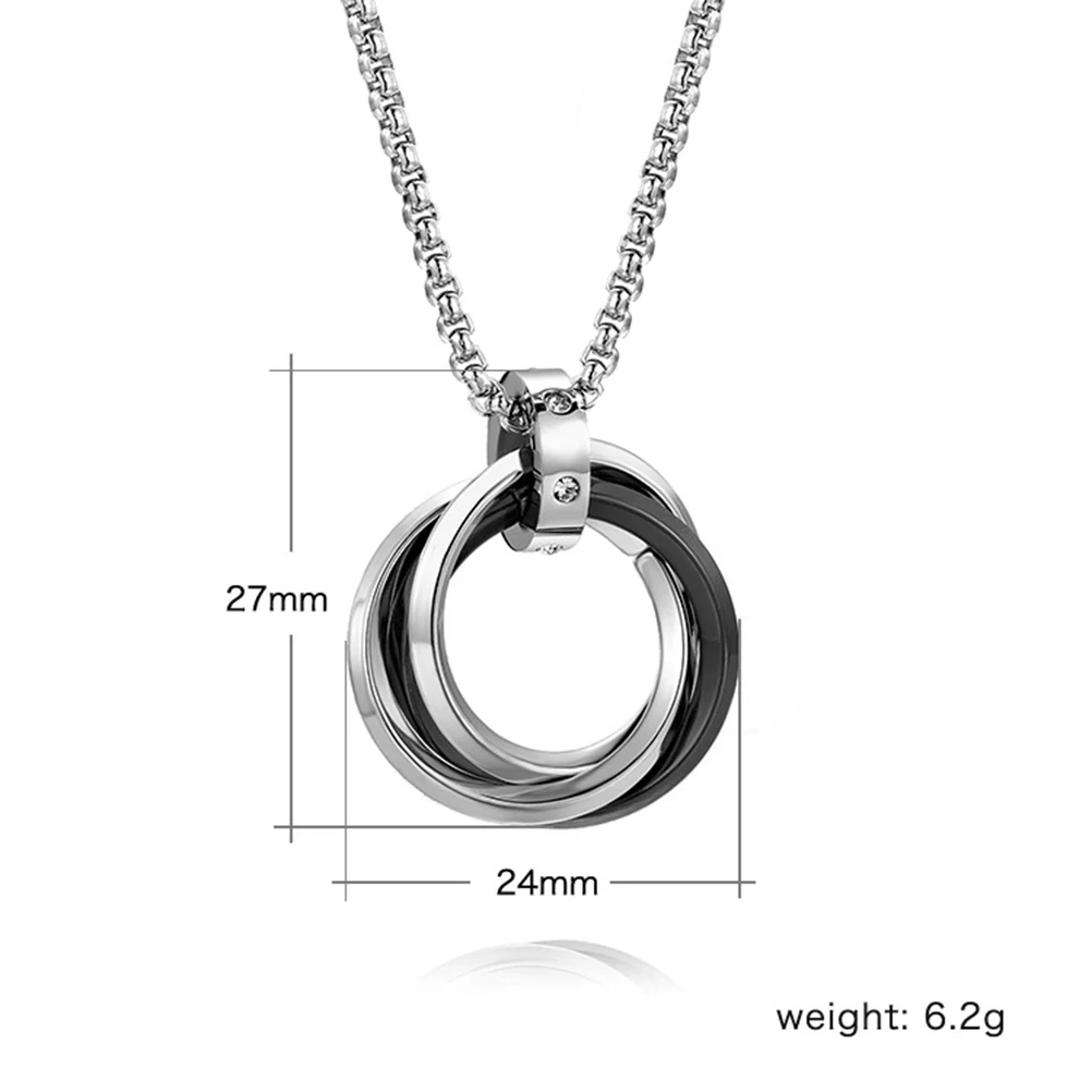 

Necklace Titanium Steel Accessories Sports Jewelry Chain Tricyclic Pendant Black Clavicle Man