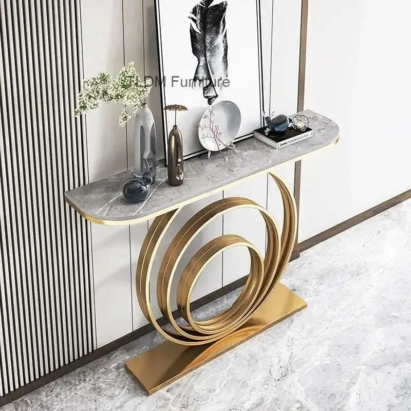

Modern Iron Art Console Tables Entrance Console Simple Porch Cabinet New Chinese-style Table Light Luxury Living Room Furniture