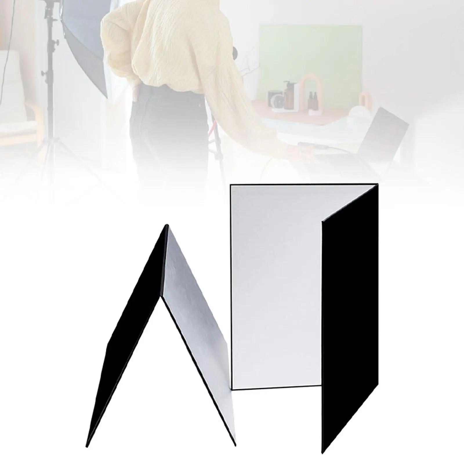 2Pcs 3 in 1 Light Reflectors Folding Multifunction Portable Light Diffuser Boards for Food Outdoor Indoor Studio Jewelry