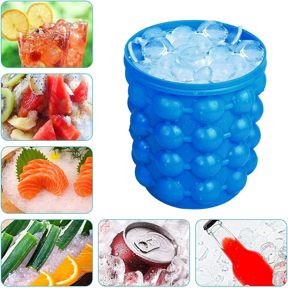 1pc Silicone Ice Cube Tray Quick Freeze Ice Bucket,Round Ice Maker for Chilled Beverages,Easy to Freeze,Durable & Easy to Clean image 4