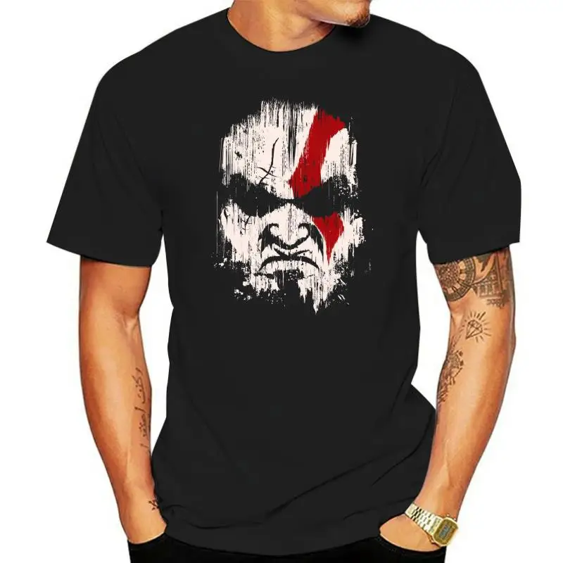 KRATOS GOD OF WAR DEMIGOD FACE UNISEX BLACK CLASSIC GAMERS PH3 T-SHIRT  Cool Casual pride t shirt men Unisex Fashion