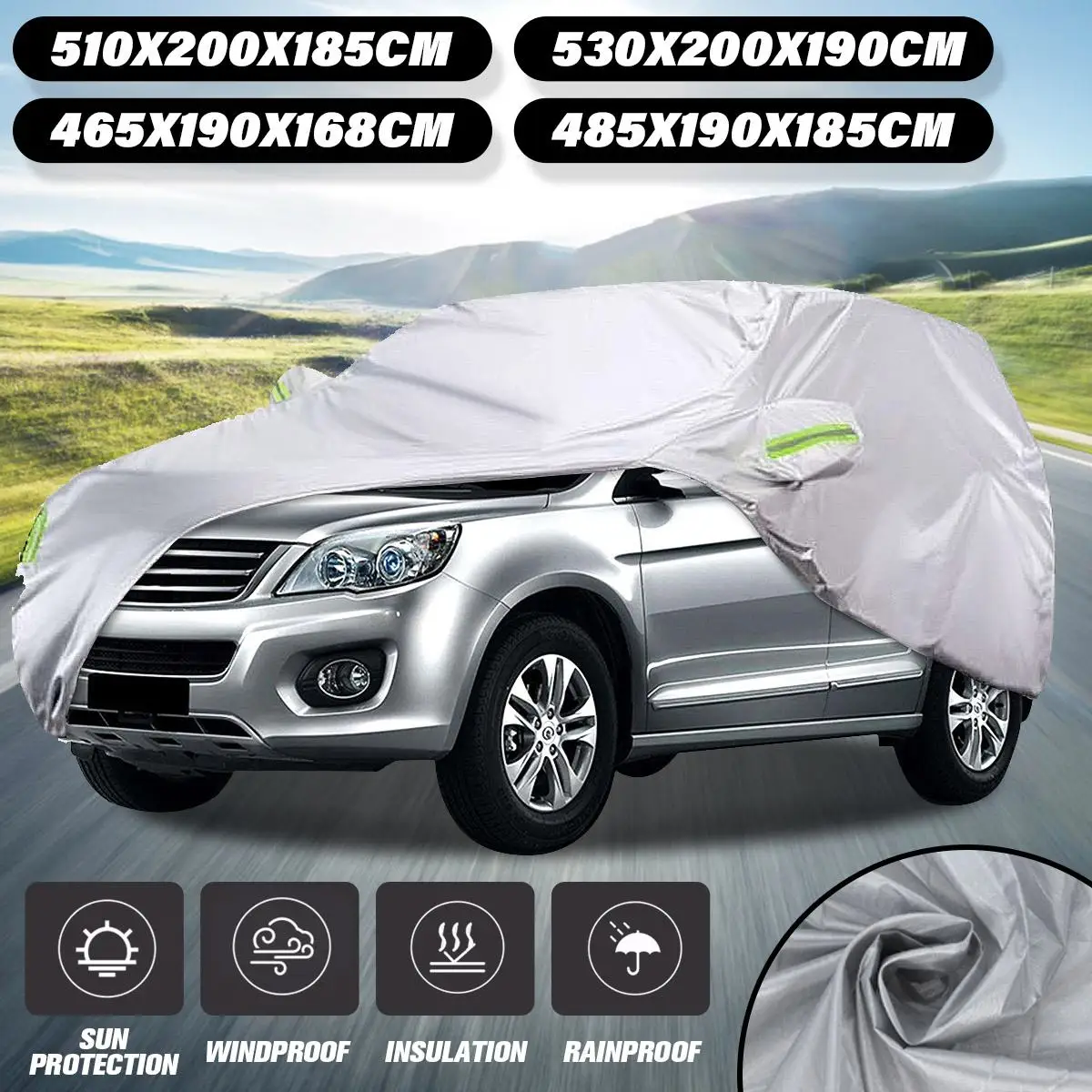 

Full Car Cover Waterproof Scratch-proof Sunshade Anti-UV Dust-proof Auto Case Cover M/L/XL/XXL Universal For SUV