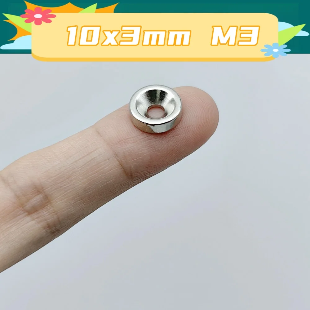 N52 Neodymium Iron Boron High-Performance International Standard Circular Countersunk Hole Strong Magnets Iman 10x2 10x3 10x4 M3