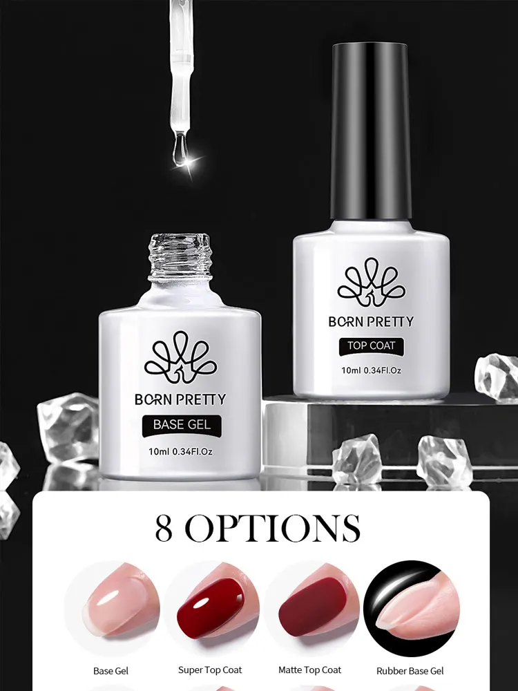 BORN PRETTY 10ml żel bazowy warstwa wierzchnia gumowe żelowe żel wzmacniający do paznokci narzędzia do lakier do paznokci funkcji UV — zdjęcie 2