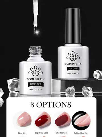 BORN PRETTY 10ml Base Gel Top Coat Rubber Gel Reinforcement Gel for Nails Tools Soak Off UV LED Nail Varnish Function Gel