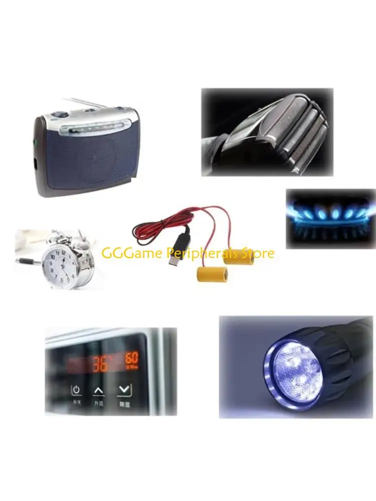 

U55B Fake Battery Eliminators Repalce 1pc 1.5V LR14 C Batteries for Desk Lamps Clocks
