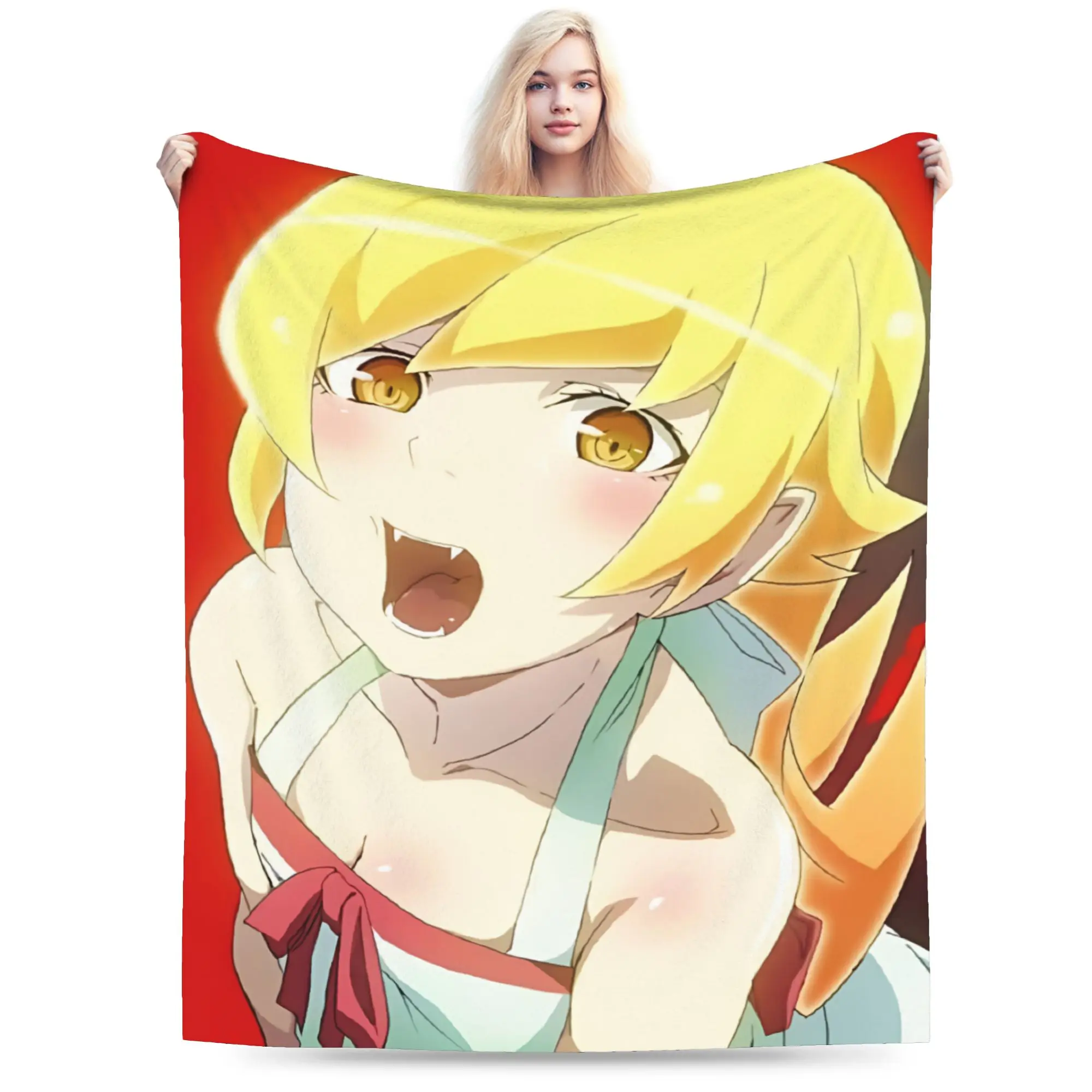 Relax Shinobu Oshino Blanket Stuff Room Decorative  Blanket Throw Lightweight Coral Fleece Plush for Office