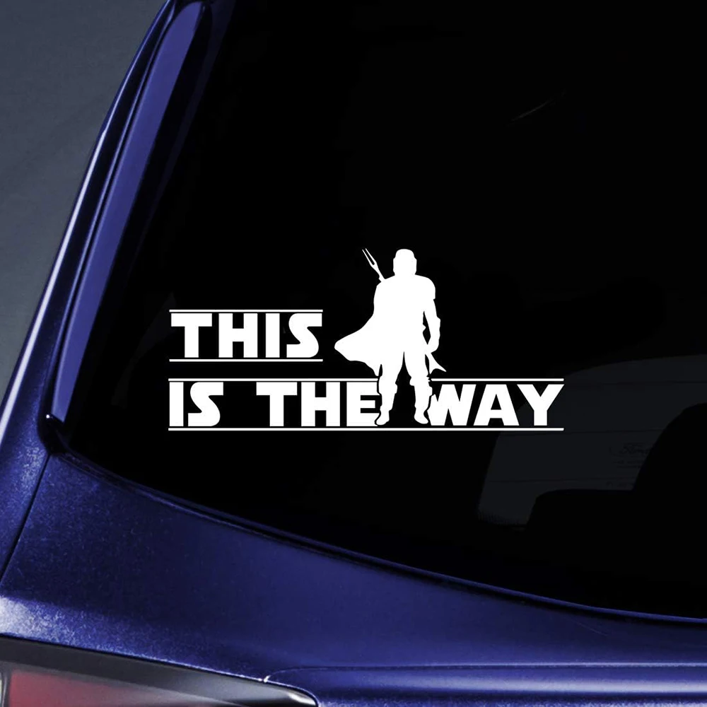 Cartoon This Is The Way Anime Car Sticker Decal Manga Hero Auto Vehicle Windshild Bumper Vinyl Decor