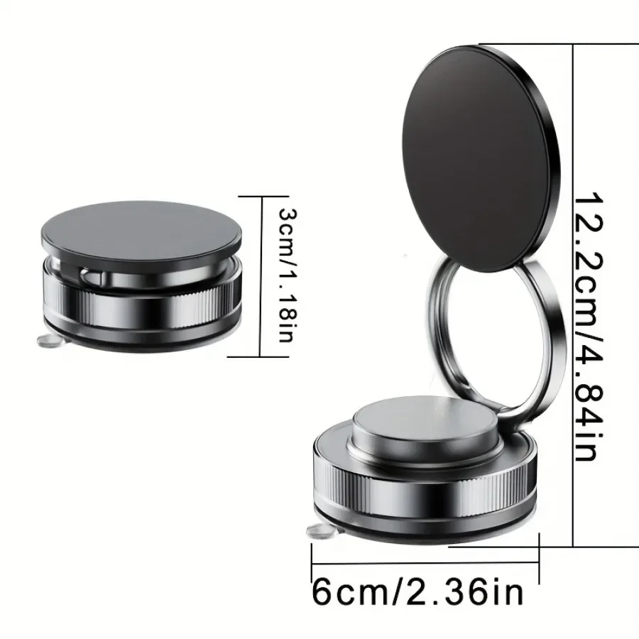 Upgraded 360°Vacuum Magnetic Phone Holder, Magnetic Car Phone Mount, Hands-Free Suction Cup Phone Holder for Car/Gym/Mirror