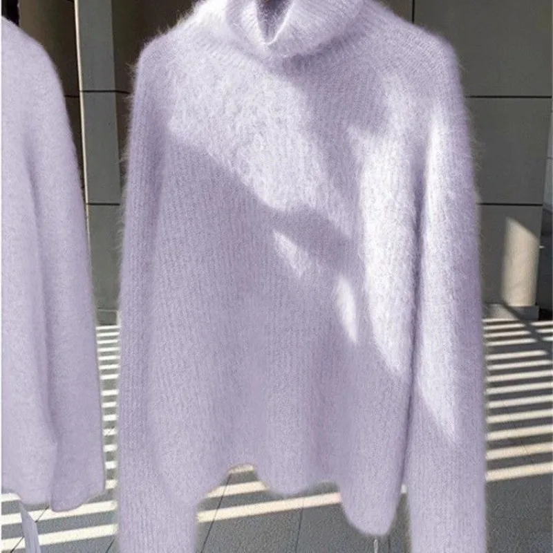 

Fairy Autumn Winter Coat Cardigan Sweater Innerwear Long Sleeve Knit High Collar Casual Loose Soft Comfortable Versatile Vintage