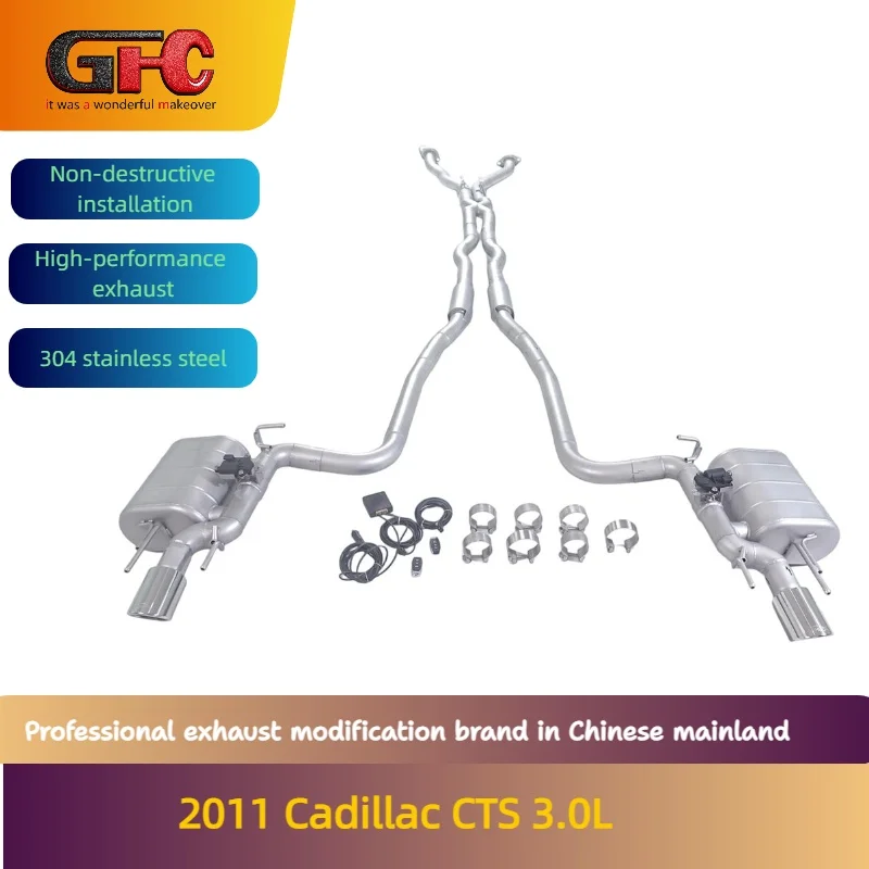 

GFC brand for 2011 Cadillac CTS 3.0L 304 stainless steel Catback high-performance variable valve exhaust with mufflers and tips