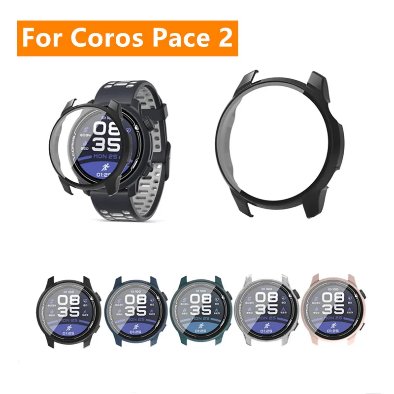 Full Screen Protector Cover Case For Coros Pace 2 Smart Watch Bumper Shell Protective Cases One-piece Housing Glass Film Accesso