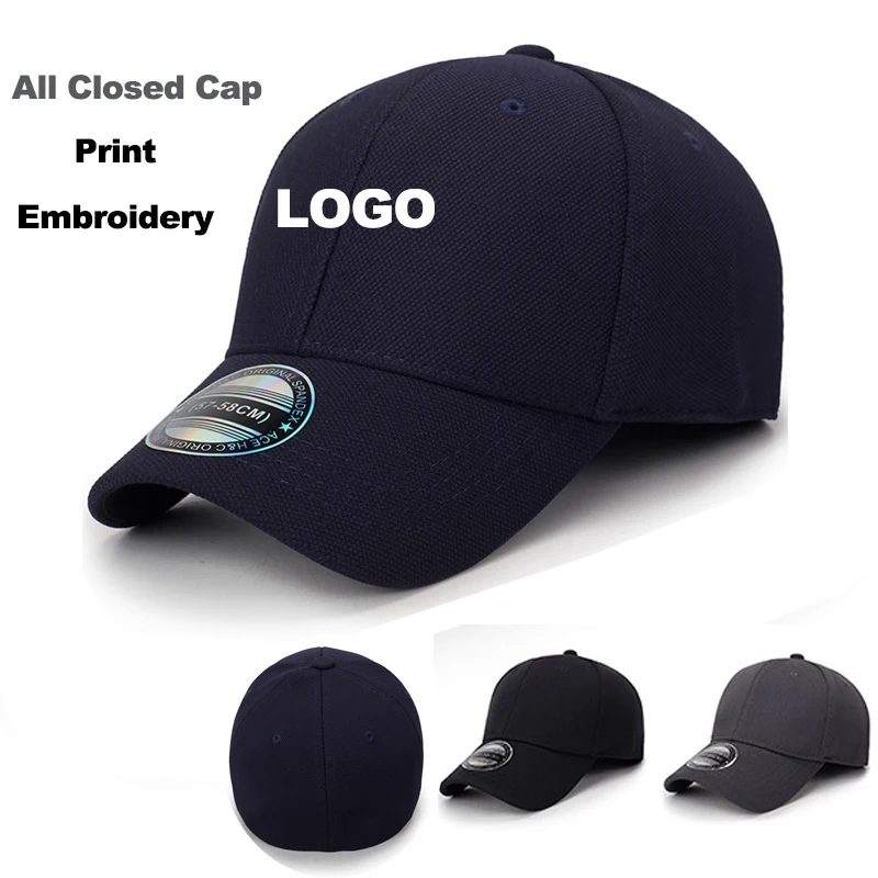 

Custom Logo Stretch Men Woman Fitted Closed Baseball Cap Elasticity Flexible Flex Hip Hop Caps Dad Hats Snapback Hat