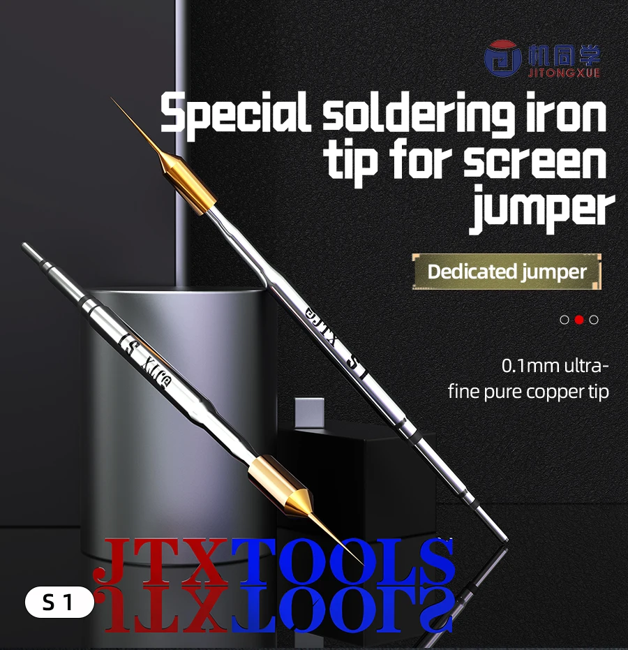 JTX S1 0.1mm Ultra Fine Soldering Iron Tip High Precision Welding for Phone Screen Jumper Repair 210 Series Tool
