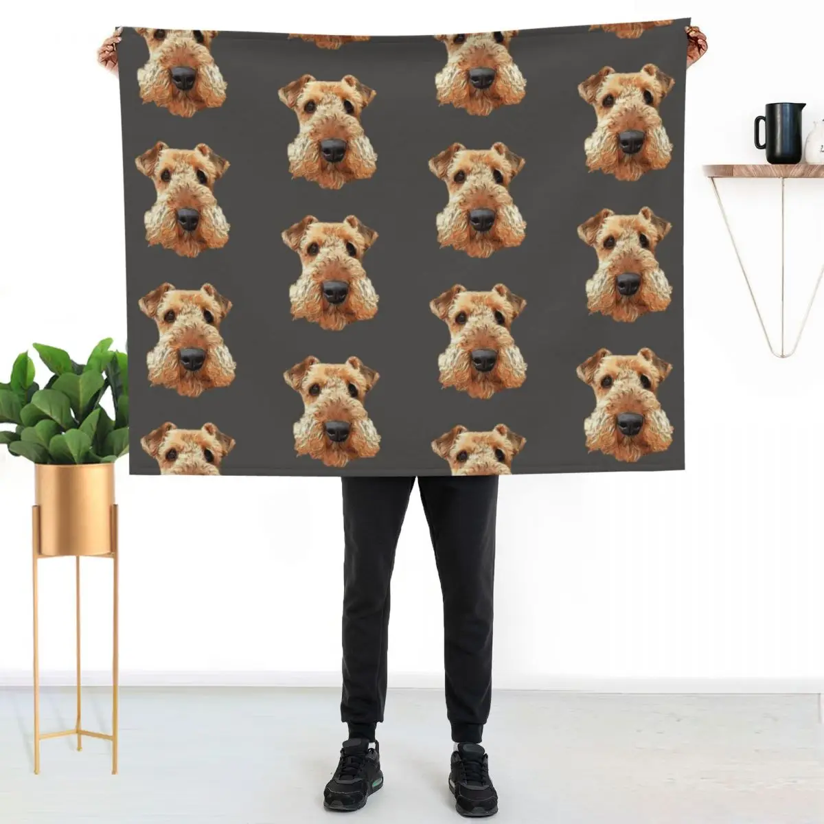 

Airedale Terrier Throw Blanket Warm Plush Fuzzy Blanket for Living Room