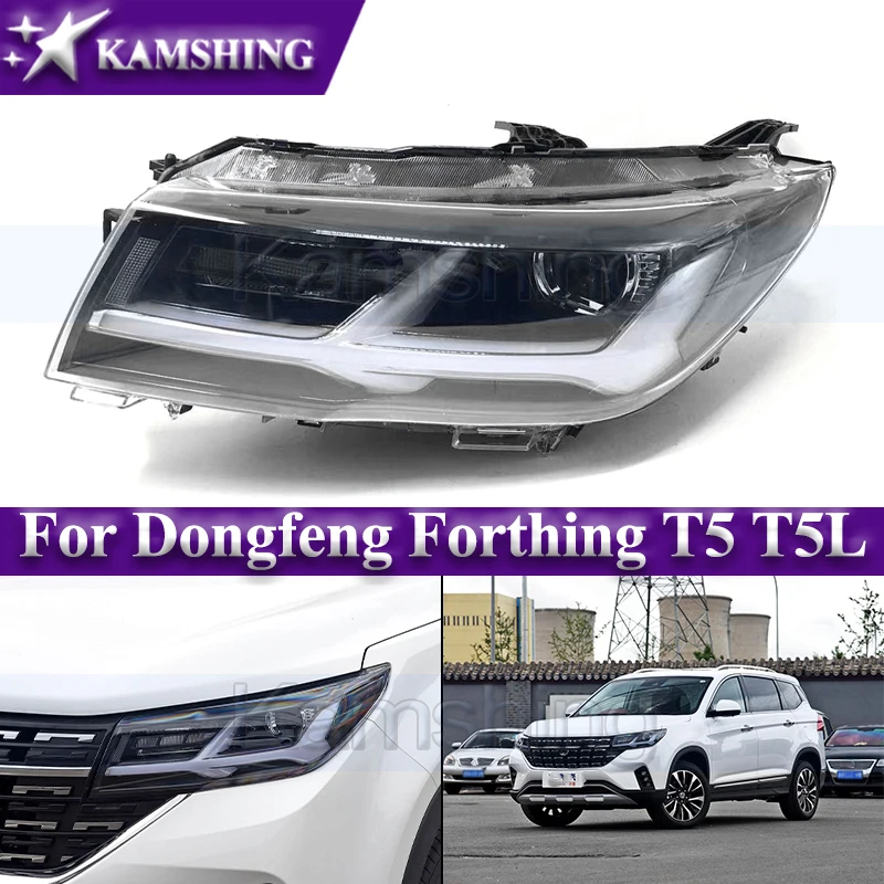 Kamshing Front Bumper Headlight For Dongfeng Forthing T5 T5L 2018-2022 Front Head Light Headlamp Head Lamp