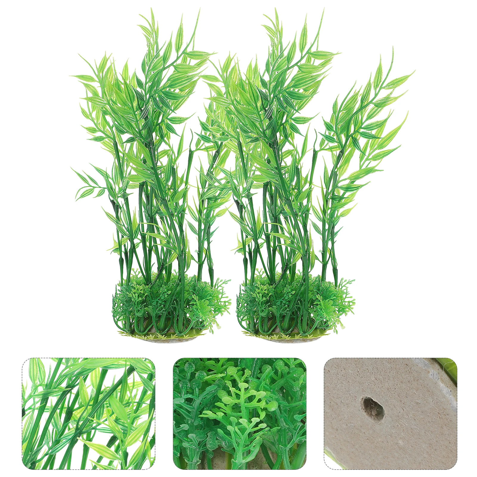 

2pcs Aquarium Decor Delicate Fake Plant Compact Fish Tank Landscaping Supply Realistic Household Aquatic Accessory Watergrass