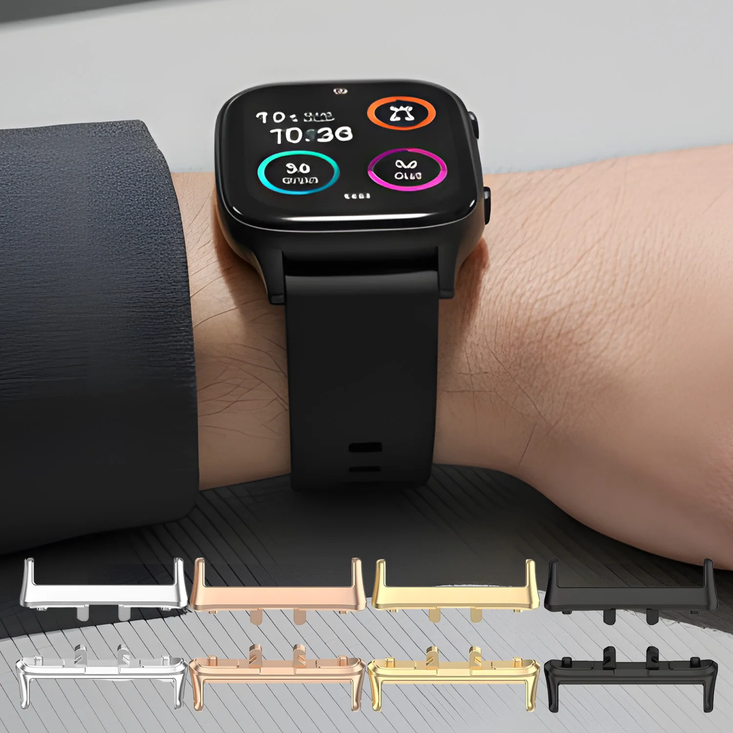 삼성 갤럭시 핏 3 시계 밴드용 20mm 스테인리스 스틸 메탈 커넥터 퀵 릴리즈 어댑터 클라스프