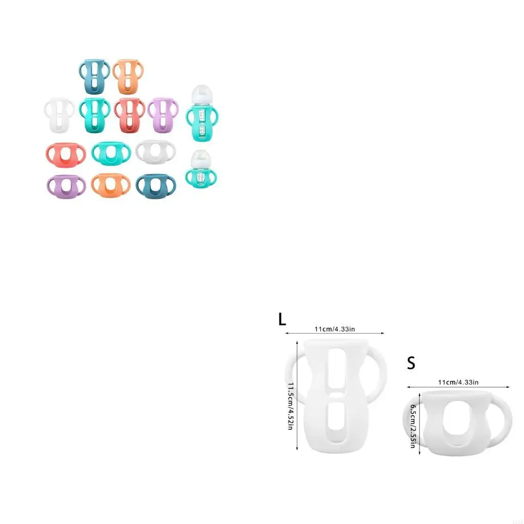 

Shockproof Bottle Sleeve Silicone Cover Universal Flexible Bottle Holder Drop Cover with Easy Grip Handle 425F
