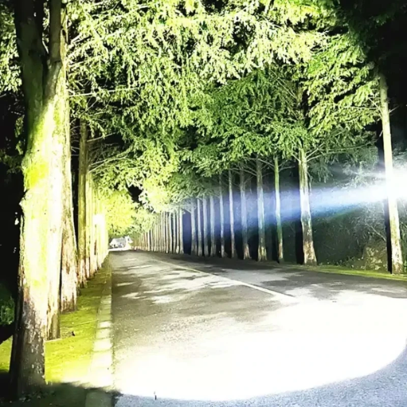 800W High Power White Laser Flashlight with Luminous Strips 3500 Meter Long-Range TYPE-C USB Rechargeable Zoomable Camping Lamp