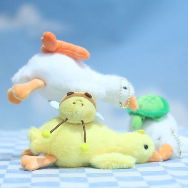 Cute Duck Plush Keychain with Crayfish Turtles Bees