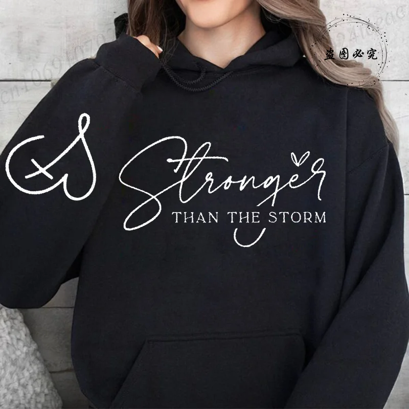 

Новая одежда Stronger Than The Storm, толстовка с принтом в стиле ретро, женская толстовка Y2K Street в стиле хип-хоп, Harajuku, повседневные женские толстовки Good Vibes