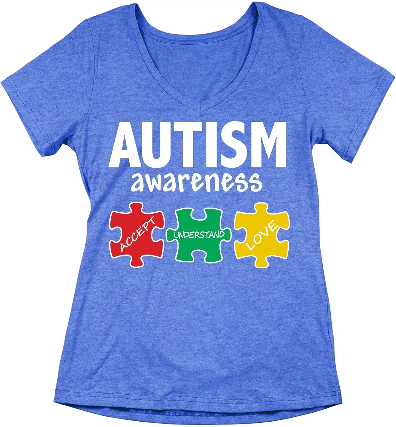 Autism Awareness Month Women's V-Neck | in April Wear Blue Be Kind Love Support Accept School Event