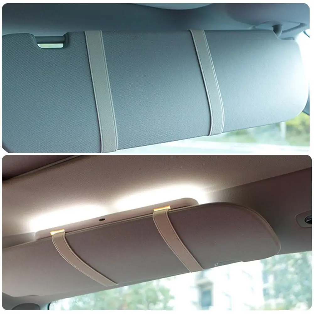 HD LED Car Makeup Mirror Rechargeable Car Visor Mount Makeup Mirror Touch Control 3 Light Modes Fill Light Mirror