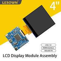 LESOWN mini Screen 4 inch 480x480 IPS Secondary Display LCD Panel HDMI USB-C 5V 40PIN Lightweight Module Assembly for Industrial