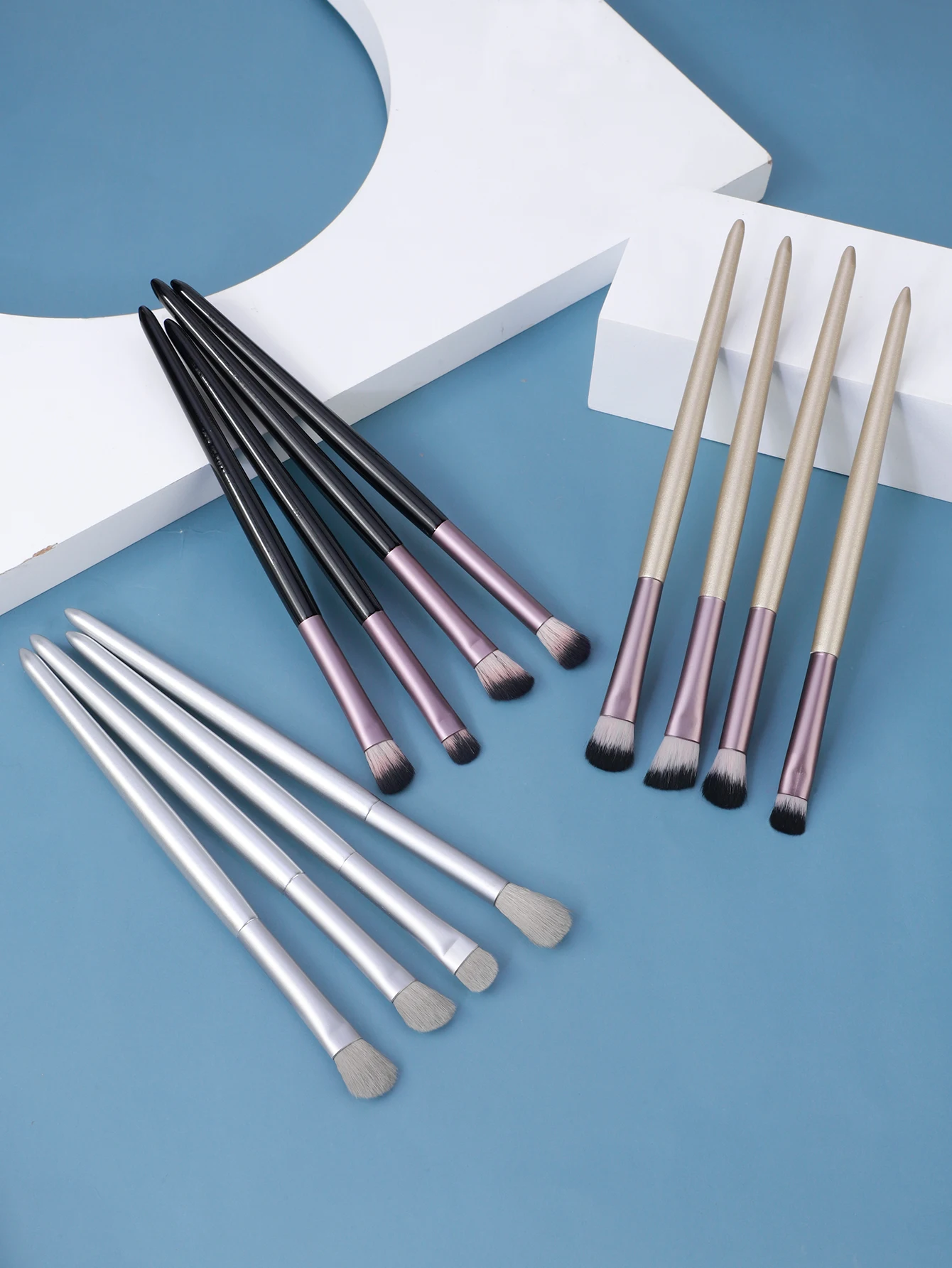 4 Uds pincel delineador de ojos pintura fina párpado de gusano de seda tumbado hasta vala lacrimal pincel para detalles de ojos especial para maquillaje