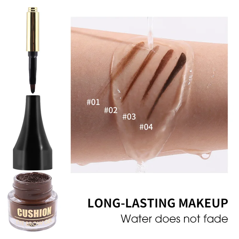 4 colori cuscino d'aria naturale crema per sopracciglia rinforzatori Waterproof Long Lasting Matte Dyeing Brow Gel colorato crema cosmetici per il trucco