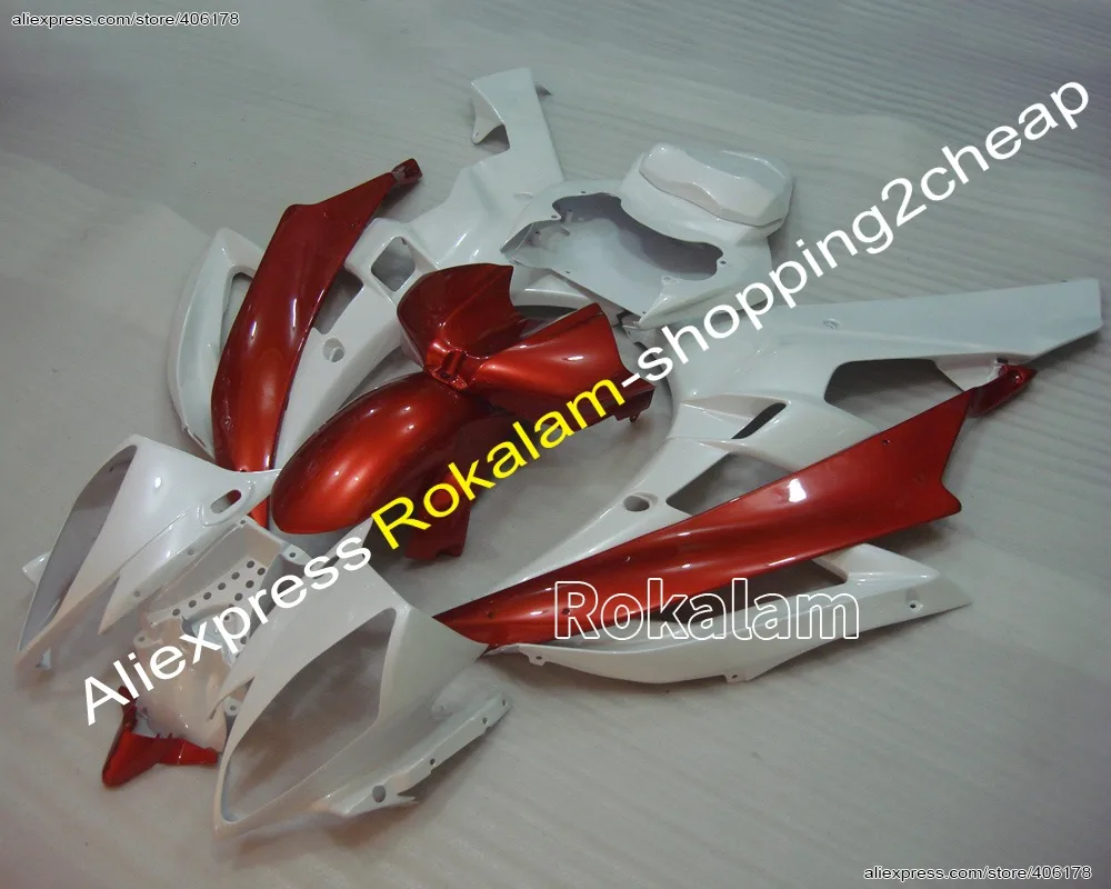 

YZF600 R6 06 07 Full Set For Yamaha YZFR6 2006 2007 Race Motorcycle Red White Fairings (Injection Molding)