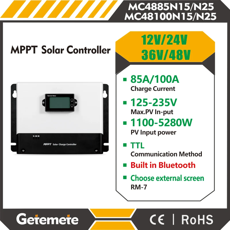 GTMT MPPT 85A 100A Solar Controller PV MAX Input 245VDC Regulator Auto Match 12V 24V 36V 48V For Lifepo4 Lithium GEL Lead Aci