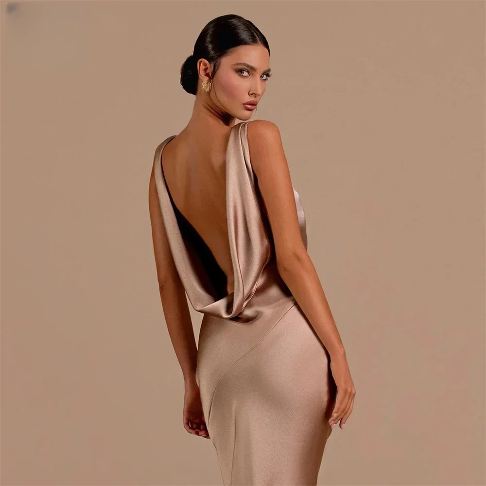 فستان سهرة بمقاسات مخصصة ورقبة على شكل V فساتين سهرة حورية البحر للنساء فستان حفلات بدون ظهر بدون أكمام سويب تراين #3