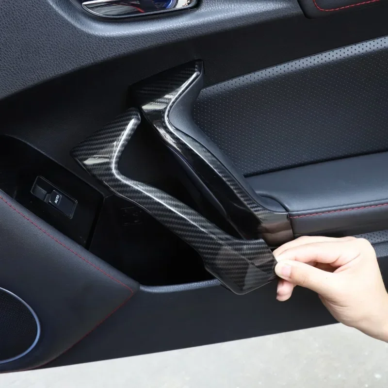 

YK For Toyota 86 Subaru BRZ 2012-2020 ABS Carbon Fiber Car Door Panel Handle Pull Grab Cover Trim Sticker Interior Accessories