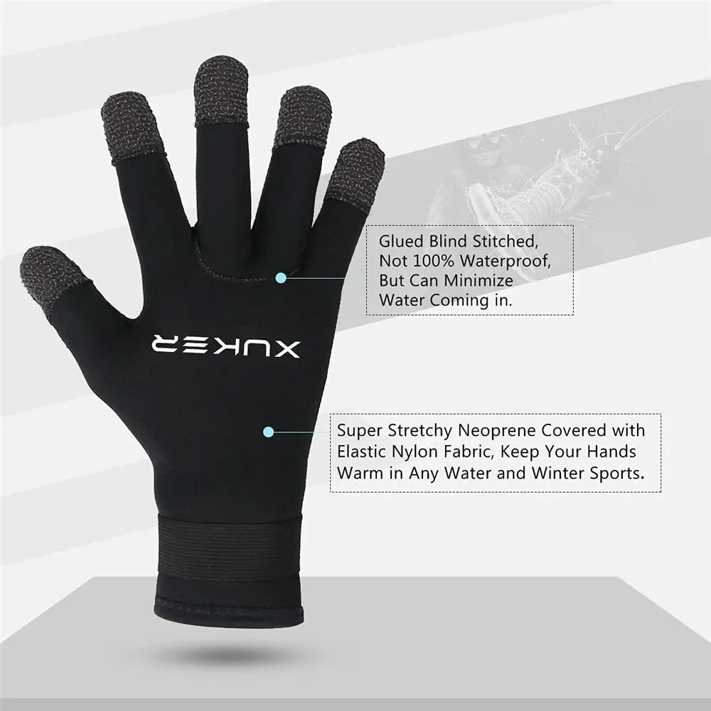 Guantes de buceo de neopreno de 3 mm para snorkel, remo, surf, kayak, pesca submarina