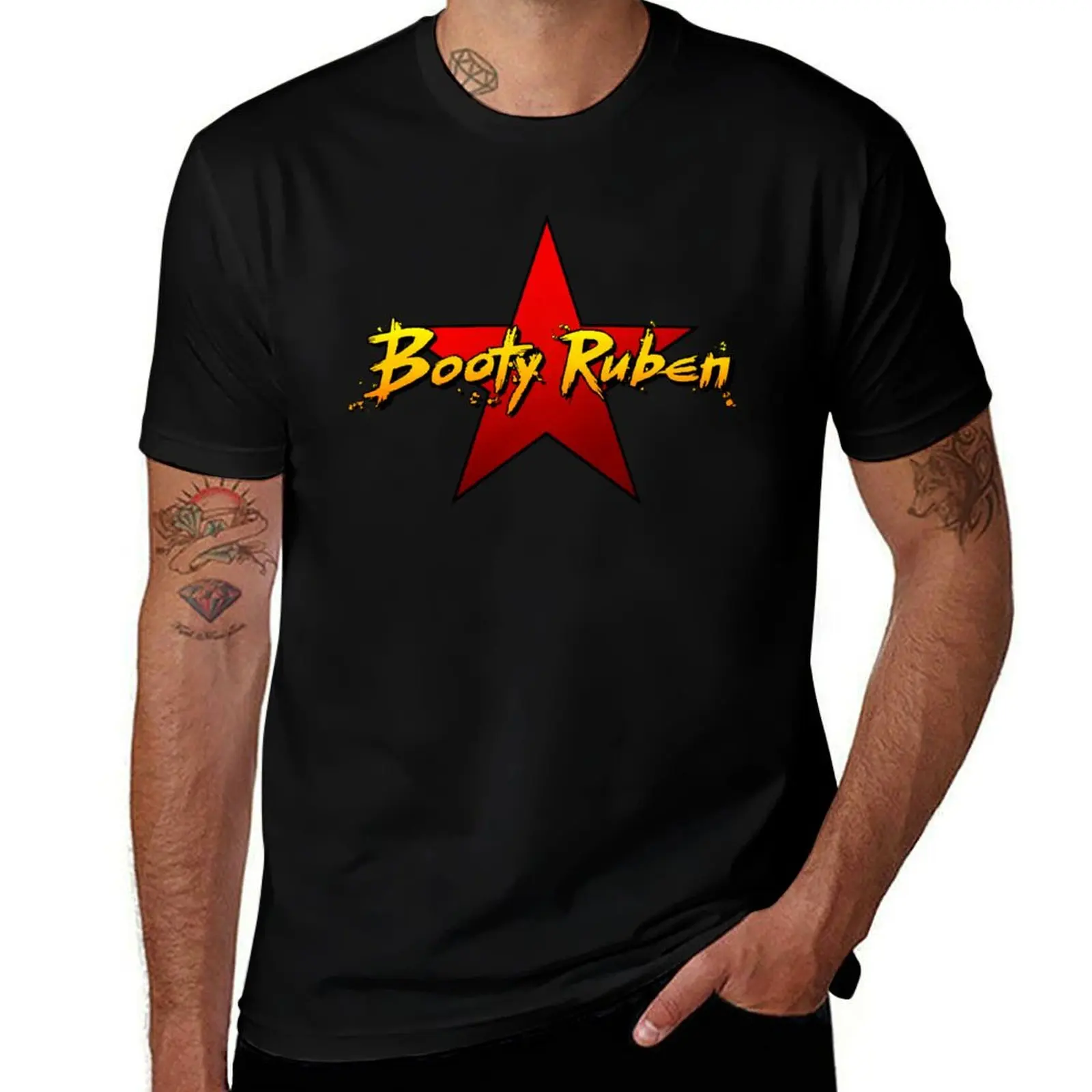 Booty Ruben - Rock Star Fire T-Shirt Industrial Work Tee Shirt T-Shirt