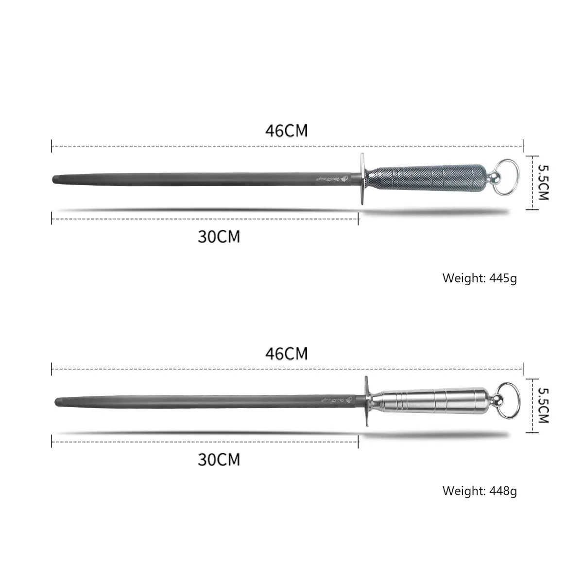 Knife Sharpener Rod Honing Steel Chef Knives Sharpening Steels Stick for Kitchen Professional Carbon Steel Knife Sharpener