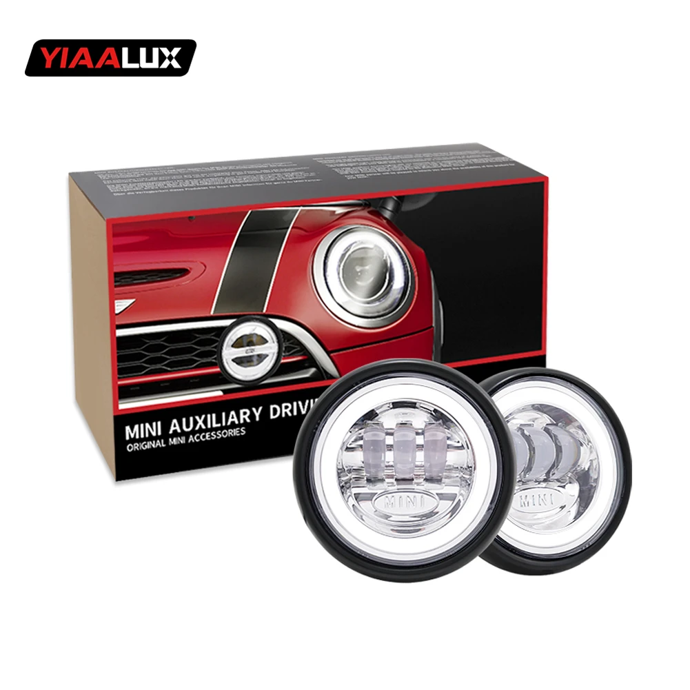 LED DRL Front Rally Fog Lamps Angel Eyes with White Aperture for BMW mini R60/R60S/F55/F56/R55/R56 with lamp brackets