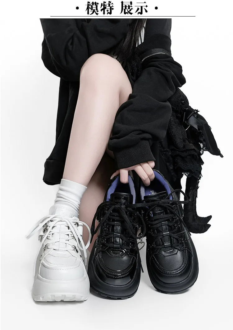 

Japanese Original Subculture Y2k Muffin Shoes Platform Dad Shoes Girl Fashion Versatile Sweet Cool Cyberpunk Sneakers for Women