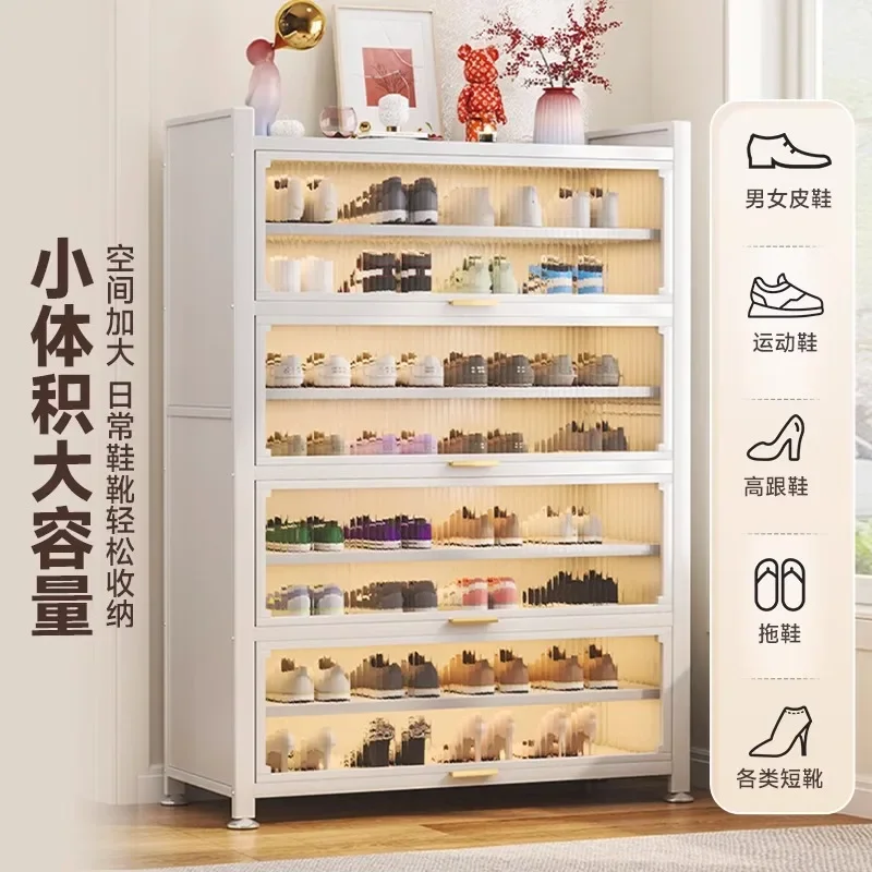 Multi-layer porch cabinet Large capacity locker Upturn door Multi-layer shoe rack