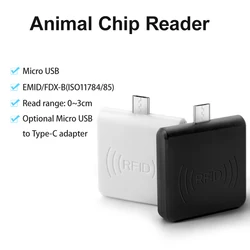 134.2/125Khz Animal ID Reader Type-C RFID Animal Ear Tag OTG Reader for Android Phone