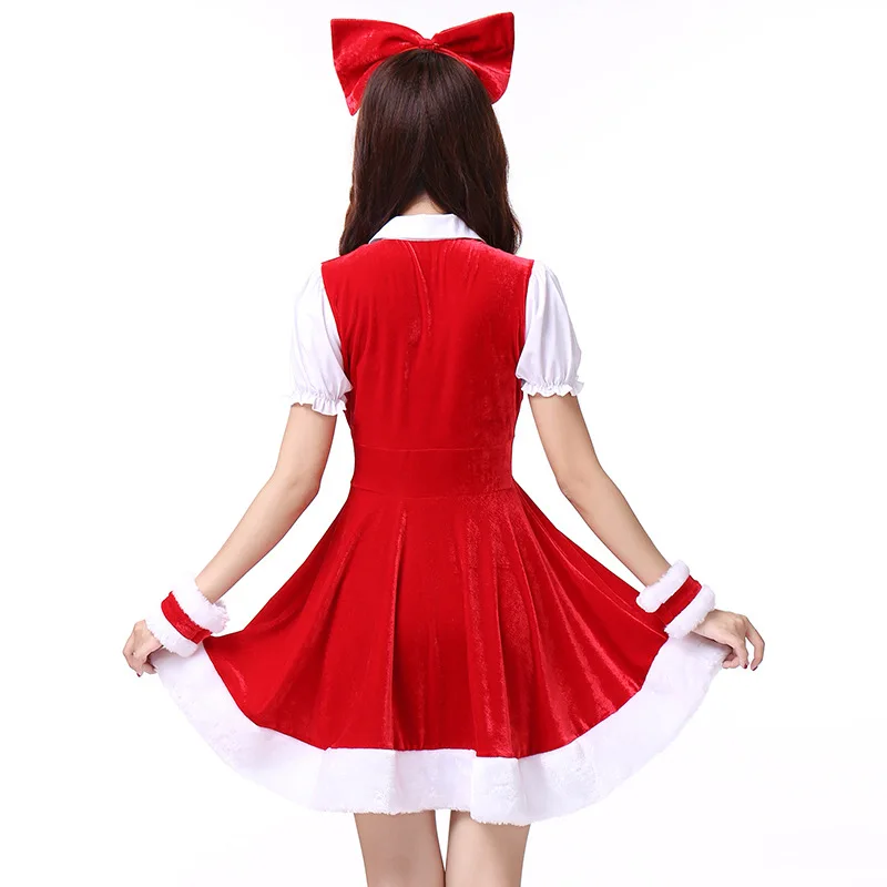 Disfraces de Navidad sexys para mujer, uniformes de sirvienta bonitos, trajes de club nocturno de Papá Noel para niña, roles de conejitos para mujer