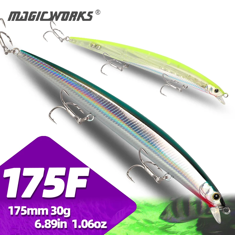 

Magic Works 175mm 30g Fishing Minnow Supplies New Lure Floating Jerkbait Sea Bass Long Casting Minnow Saltwater Hard Baits Perch