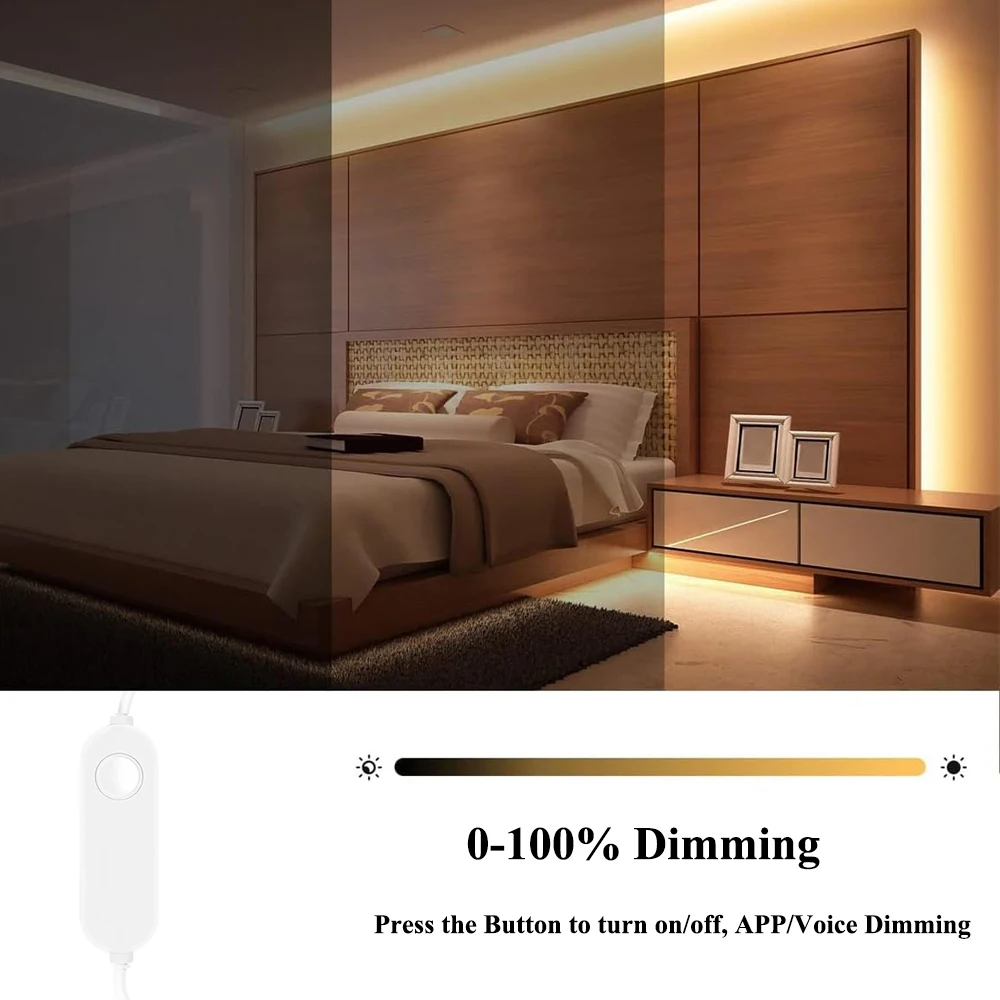 Homekit WiFi Neon LED Strip 12V 1m 2m 3m 4m 5m Waterproof Dimmable Light 3000-6500K Siri Voice Control Indoor Outdoor Decoration