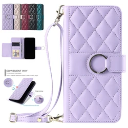 Reno 12F Long Hanging Rope Wallet Phone Case For Oppo Reno12 FS 5G Cases OPPO Reno 12 Pro 12F Ring Magnetic Leather Cover Funda
