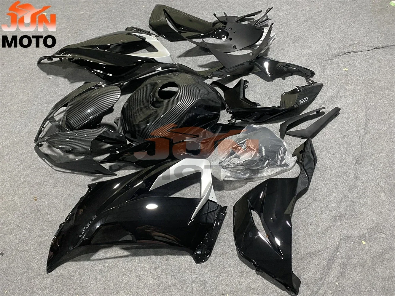 JUN ABS Motorcycle Fairings Kit Fit for kawasaki Ninja ZX6R 636 2013 2014 2015 2016 ZX-6R 13 14 15 16 17 18 fairing Gloss black view 5