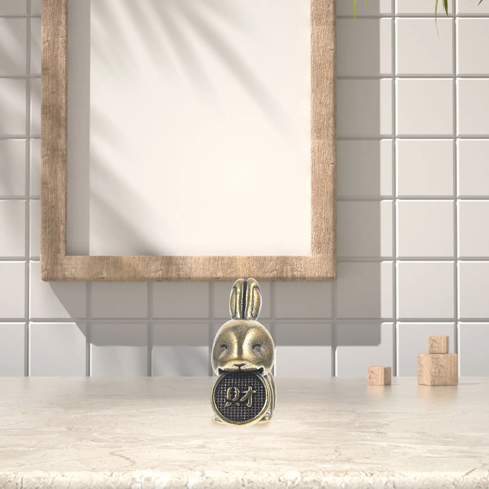 

Exquisite Brass Craft Rabbit Decor Cute Rabbit Shaped Ornament for Car Home Office Indoor Display Desktop Metal Animal Statue