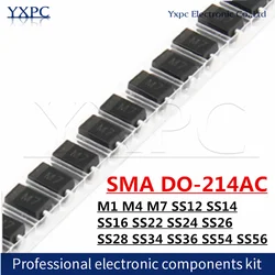 SMA DO-214AC M1 M4 M7 SS12 SS14 SS16 SS22 SS24 SS26 SS28 SS34 SS36 SS54 SS56 다이오드 100 개