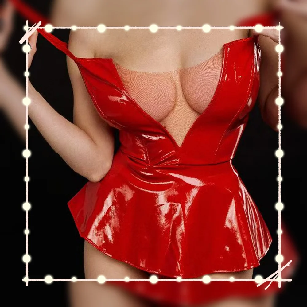 

Сексуальное горячее женское белье, фетиш, прозрачная молния из искусственной кожи, мини-облегающее, соблазнительное, с анальным V-образным вырезом, с открытой промежностью, дикая латексная одежда, клубная одежда